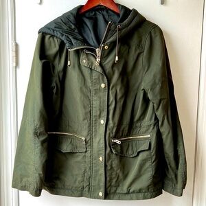 Topshop Utility Jacket Spring Olive Gold Army Green US 8